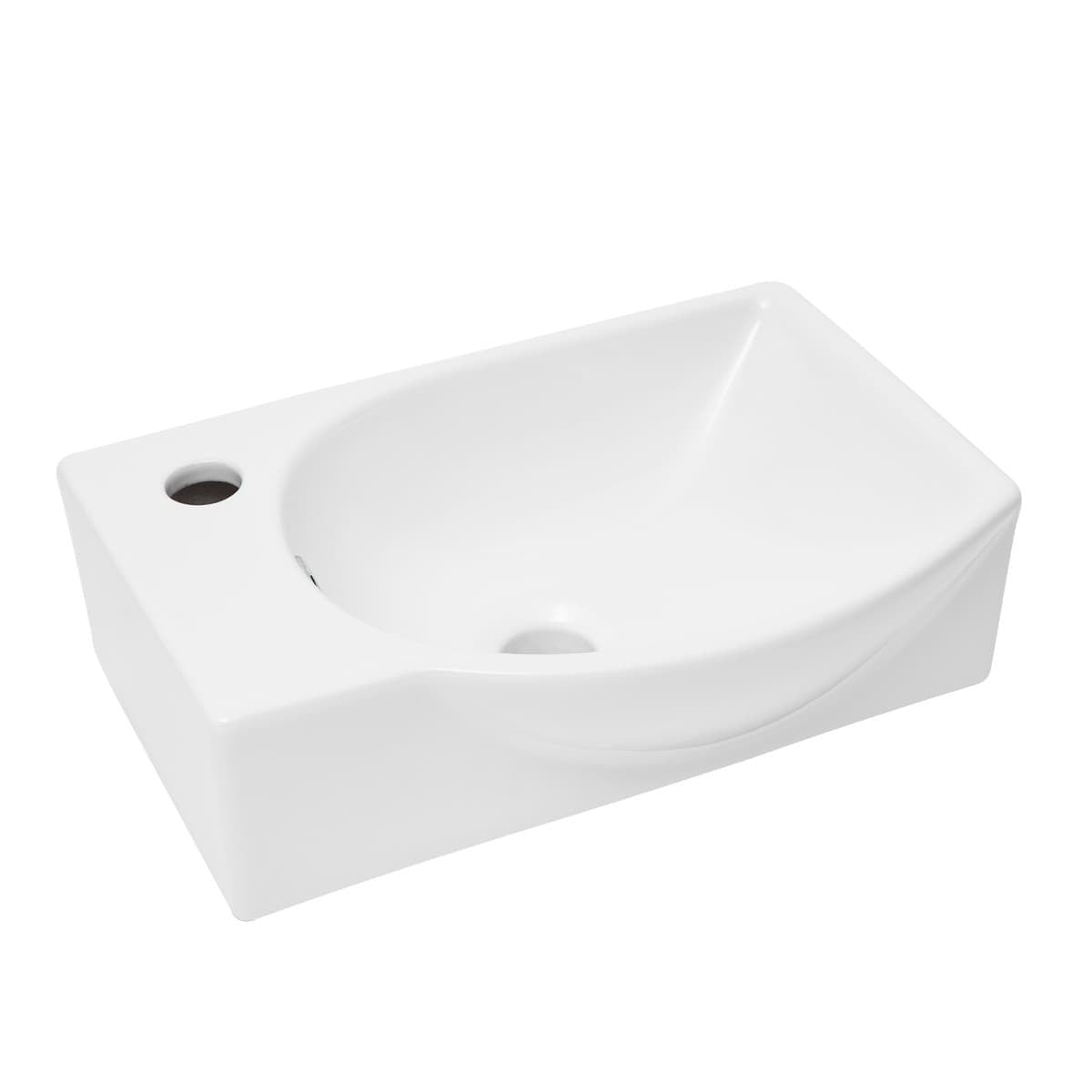 SATBRE4028L SAT Brevis 40,5 x 28 cm leva izvedba stenski keramični umivalnik z odprtino za armaturo