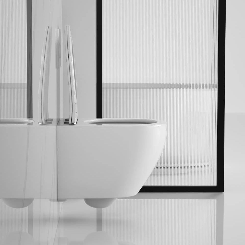 SATERG3 SAT Ergo viseča brezrobna WC školjka z WC desko s počasnim zapiranjem povišana