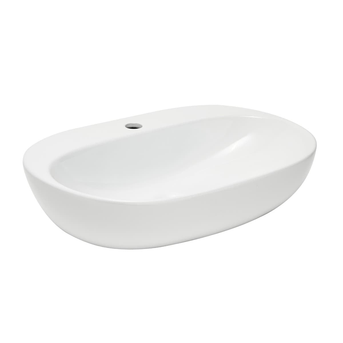 SATINF60402 SAT Infinitio 60 x 40 cm ovalni nadpultni keramični umivalnik z odprtino za armaturo