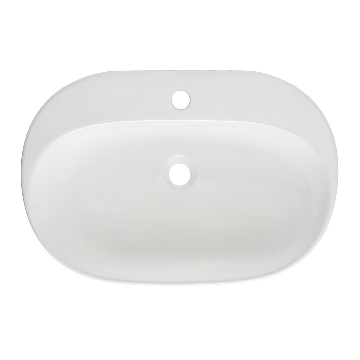 SATINF60402 SAT Infinitio 60 x 40 cm ovalni nadpultni keramični umivalnik z odprtino za armaturo