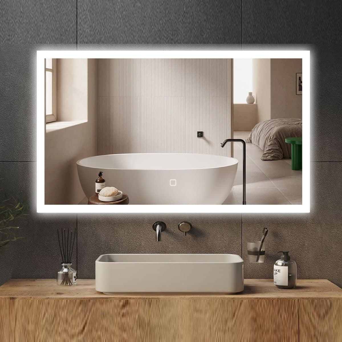 SATZFEELOBLED60100 SAT Feel 60 x 100 cm kopalnisko ogledalo z led osvetlitvijo