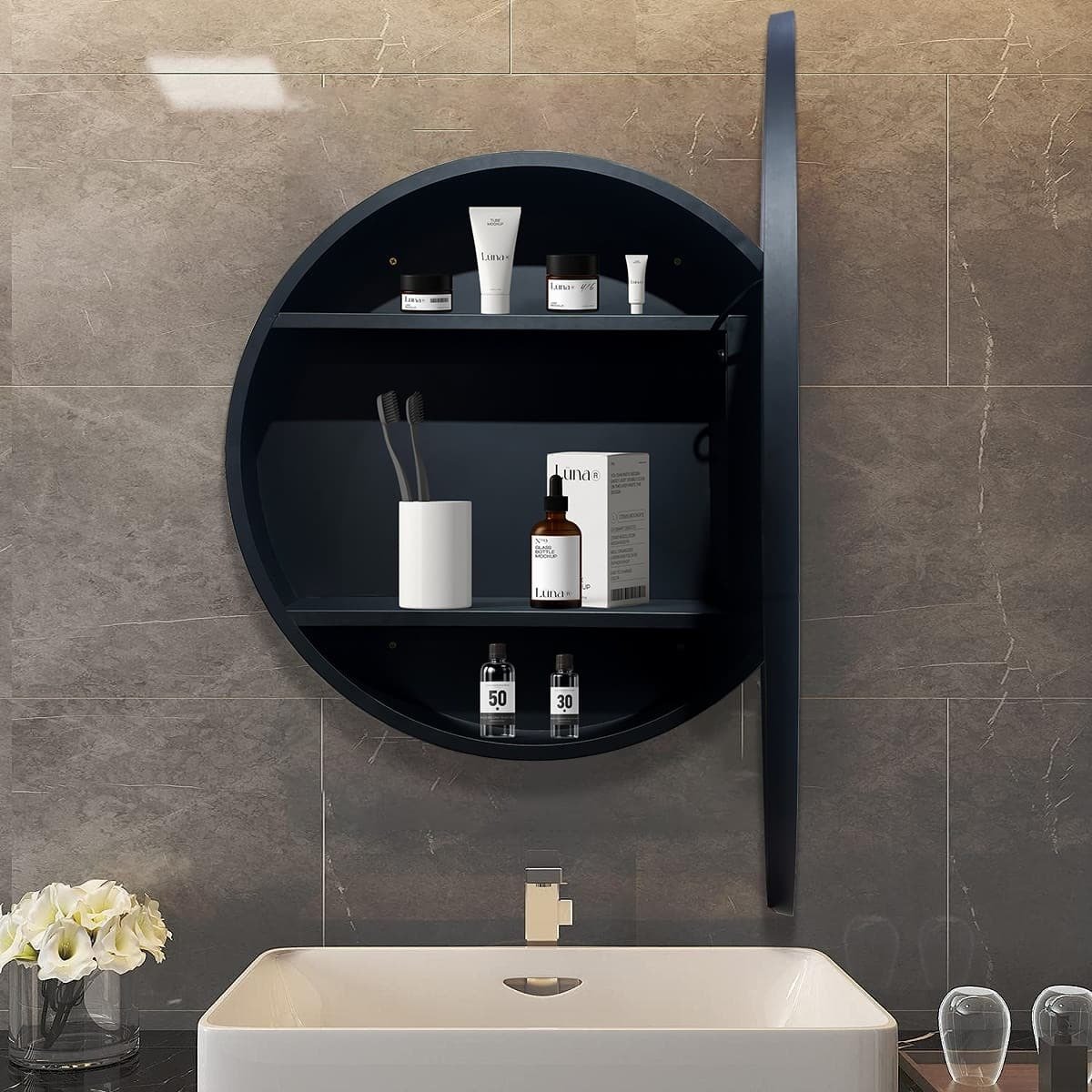 SATZGALED60CE SAT 60 x 60 cm okrogla omarica z ogledalom in LED osvetlitvijo