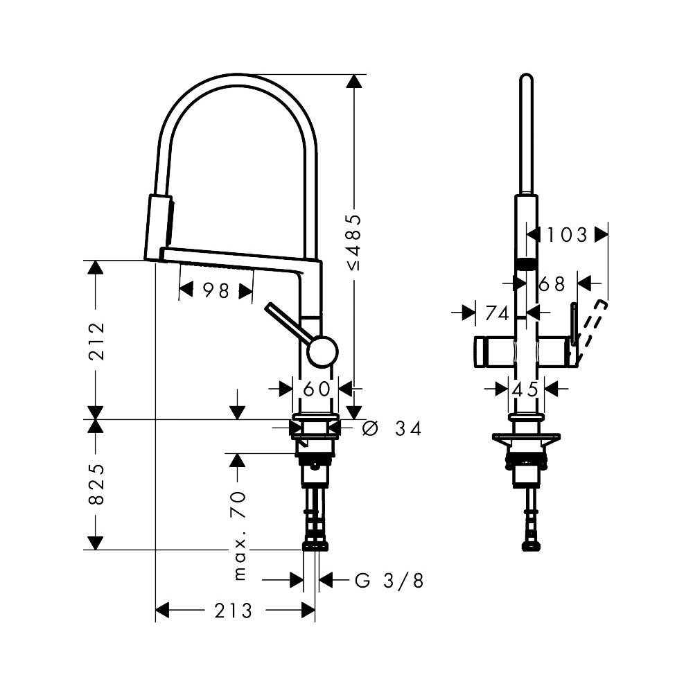 72861340 Hansgrohe Talis Select M54 PowderSpray vrtljiva kuhinjska armatura