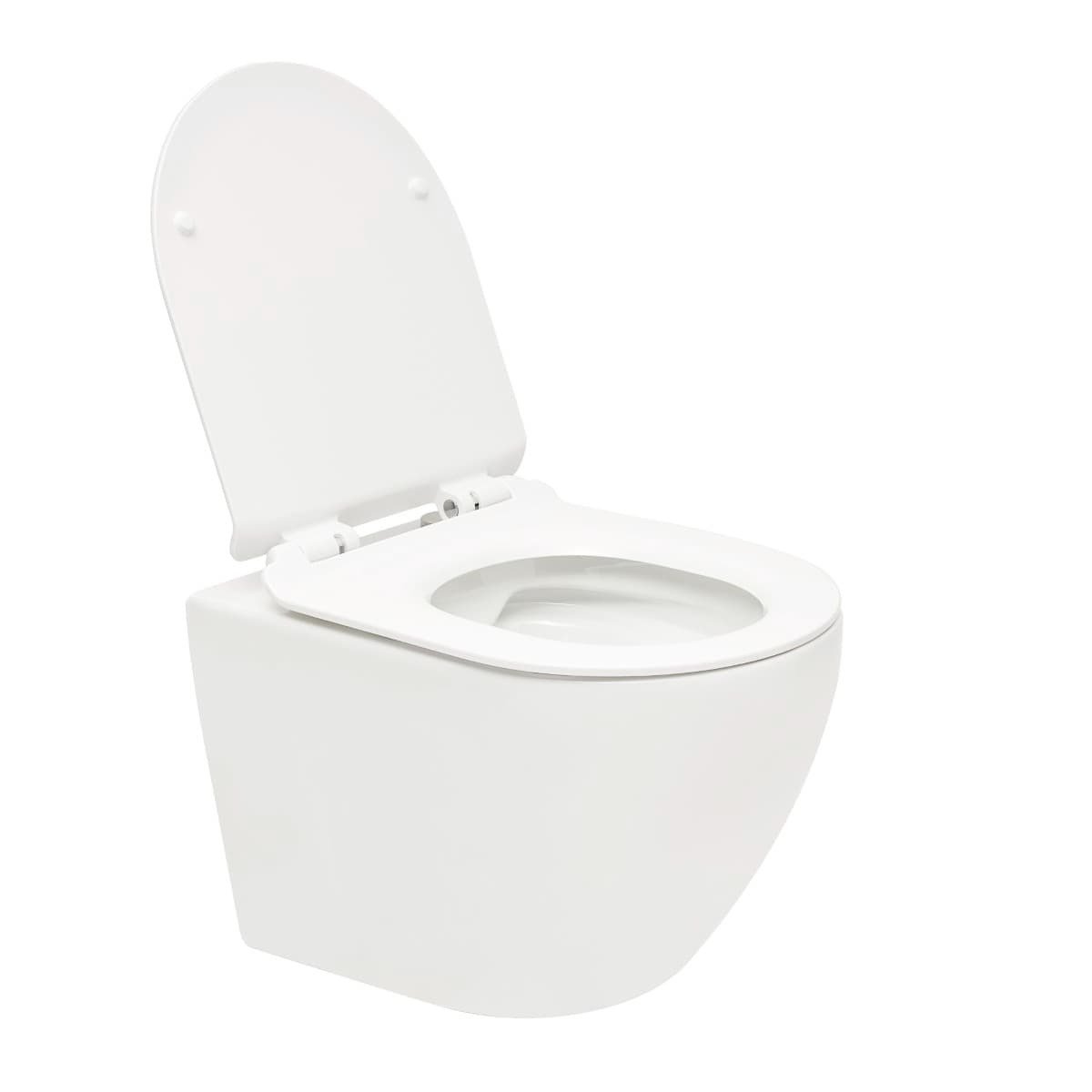 WC01R S-Line viseča brezrobna WC školjka z WC desko s počasnim zapiranjem