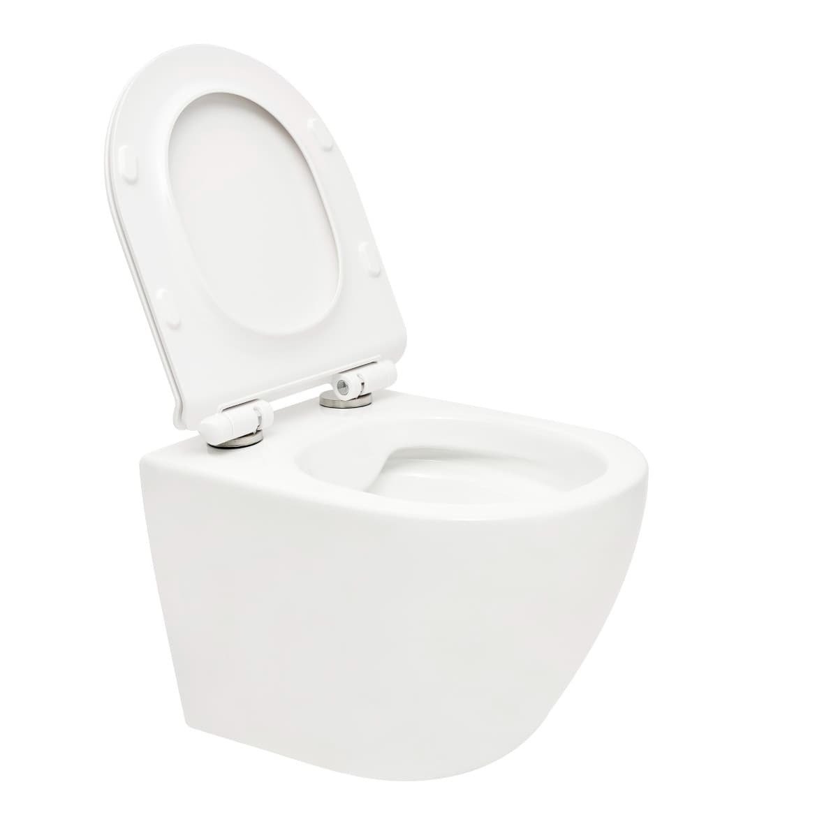 WC01R S-Line viseča brezrobna WC školjka z WC desko s počasnim zapiranjem