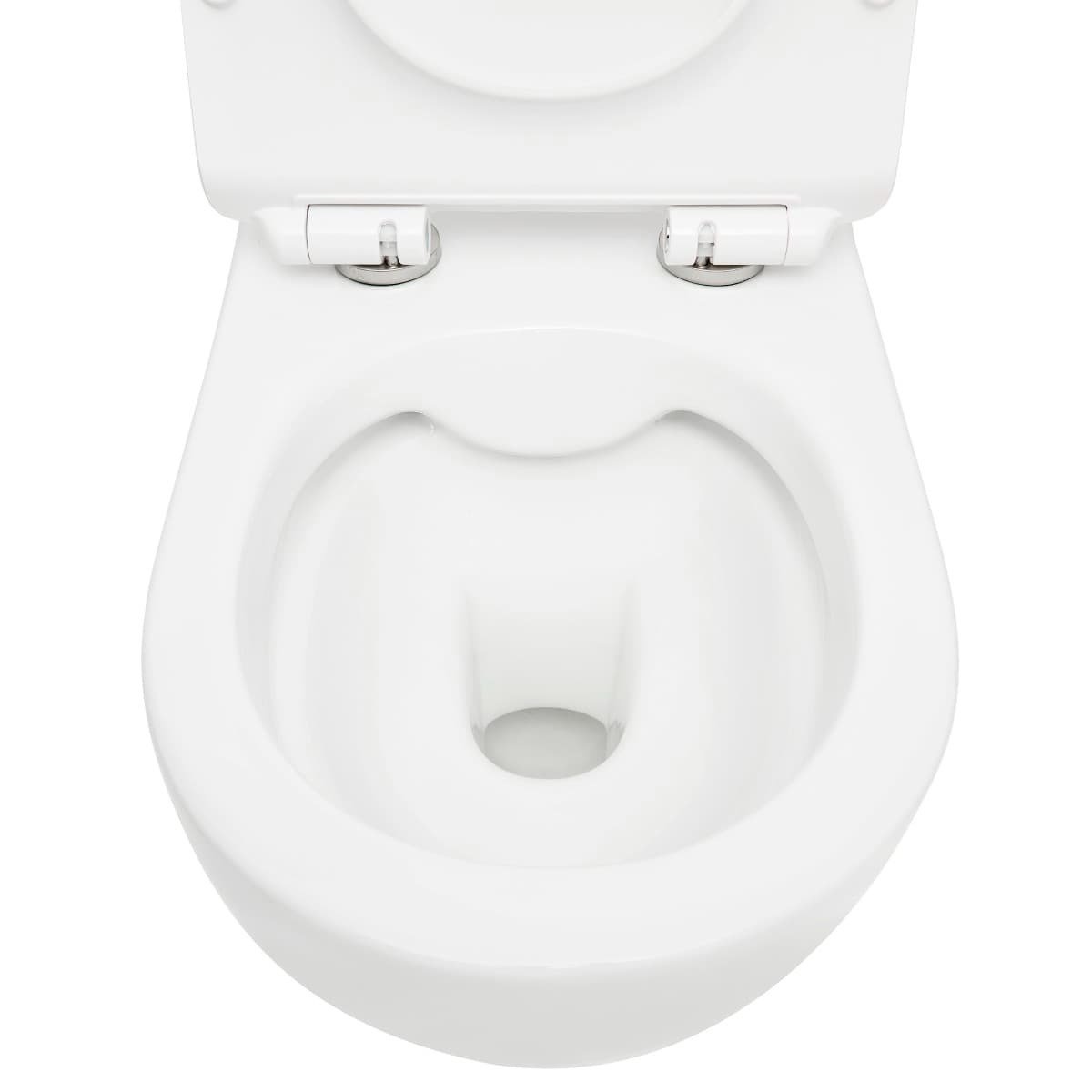 WC01R S-Line viseča brezrobna WC školjka z WC desko s počasnim zapiranjem