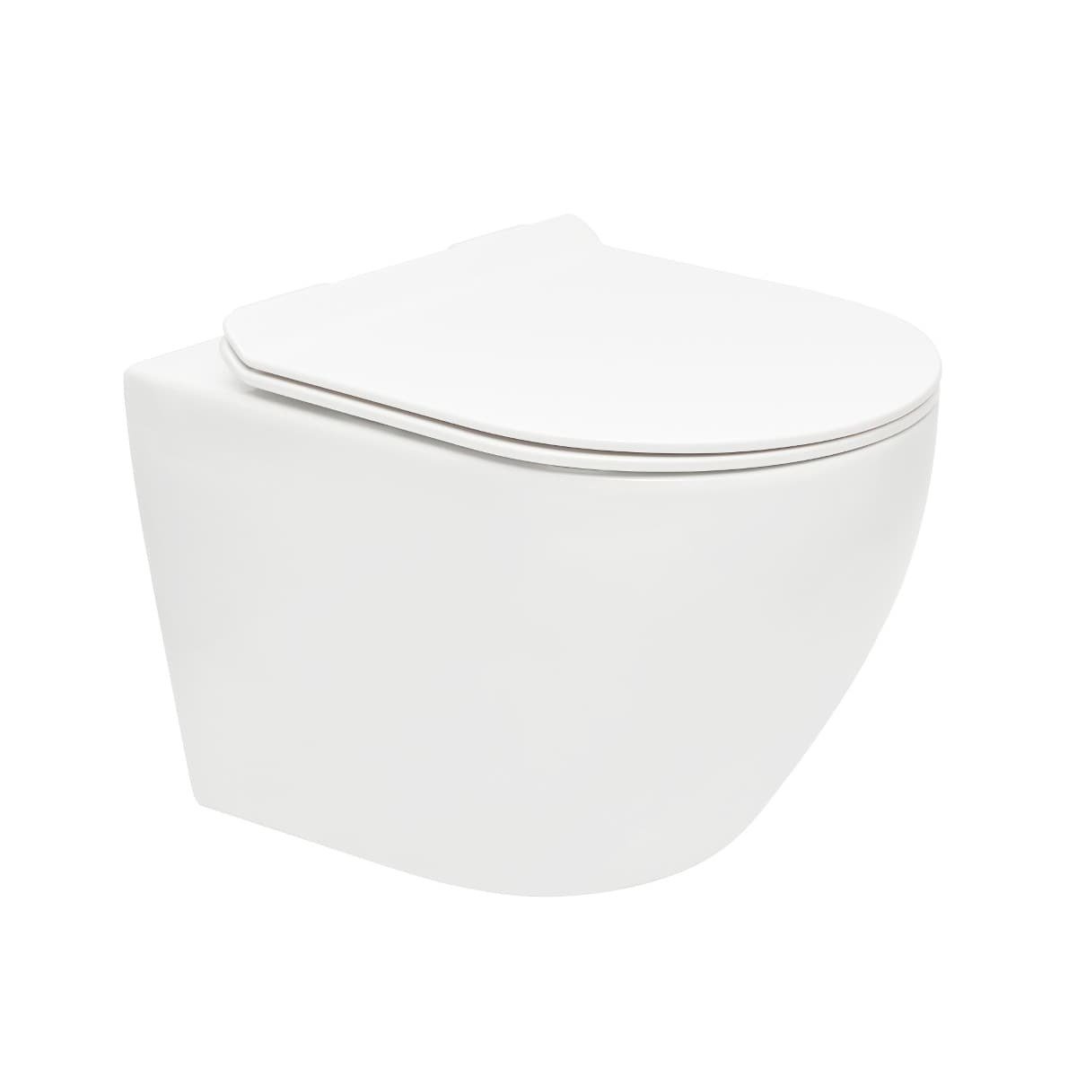 WC01R S-Line viseča brezrobna WC školjka z WC desko s počasnim zapiranjem