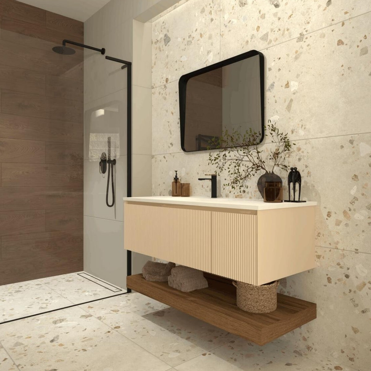 AUSTEN120BG Naturel Austen 120 x 52 cm umivalnik z omarico