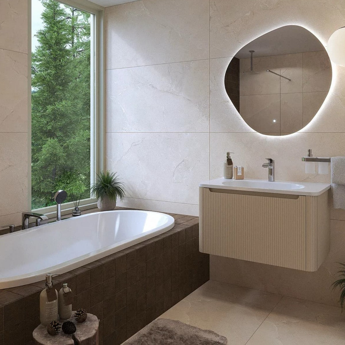 AUSTEN120CB Naturel Austen 119 x 47 cm umivalnik z omarico