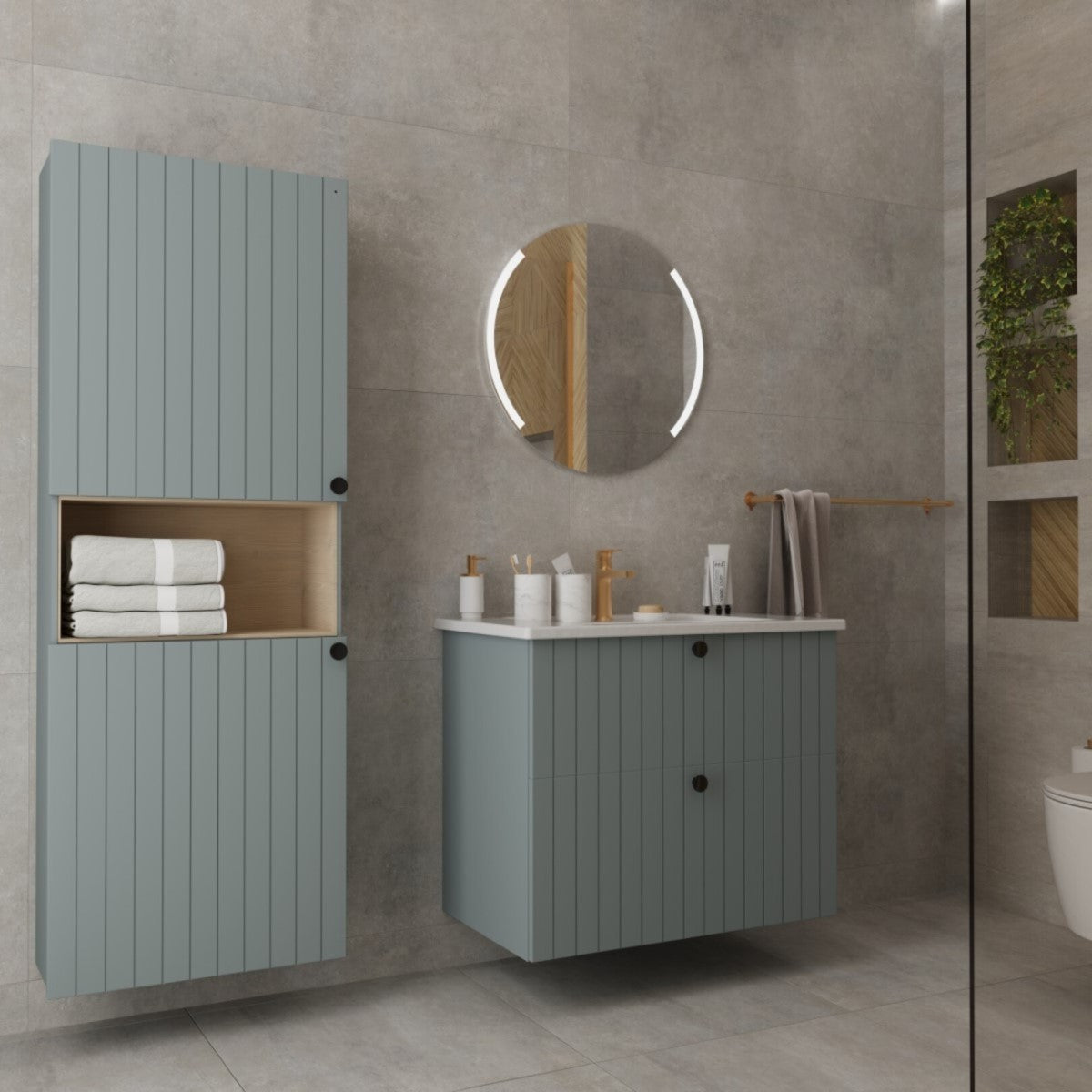 ROOTG80GINTS VitrA Root Groove 80 x 47 cm umivalnik z omarico