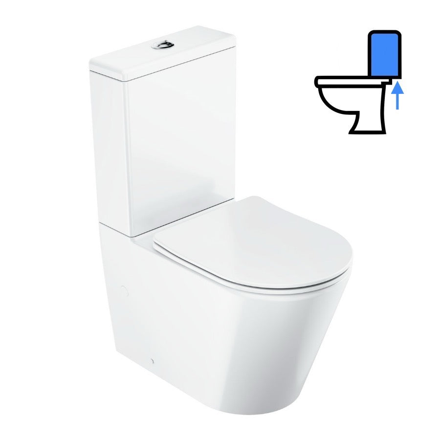 X01872 Ravak Elegant talna brezrobna WC školjka monoblok z WC desko s počasnim zapiranjem