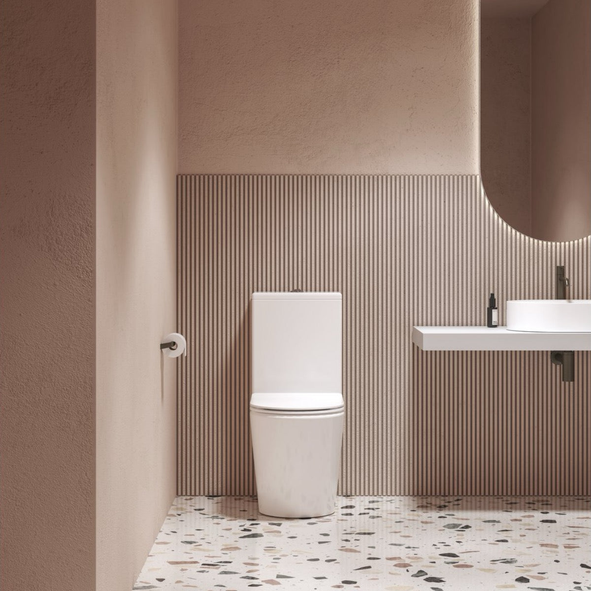 X01872 Ravak Elegant talna brezrobna WC školjka monoblok z WC desko s počasnim zapiranjem