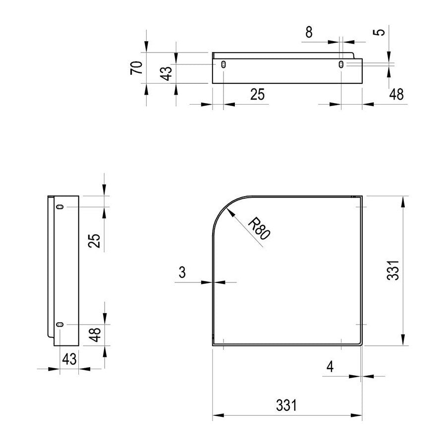 X01785 Ravak Yard 450 nosilec za umivalnik