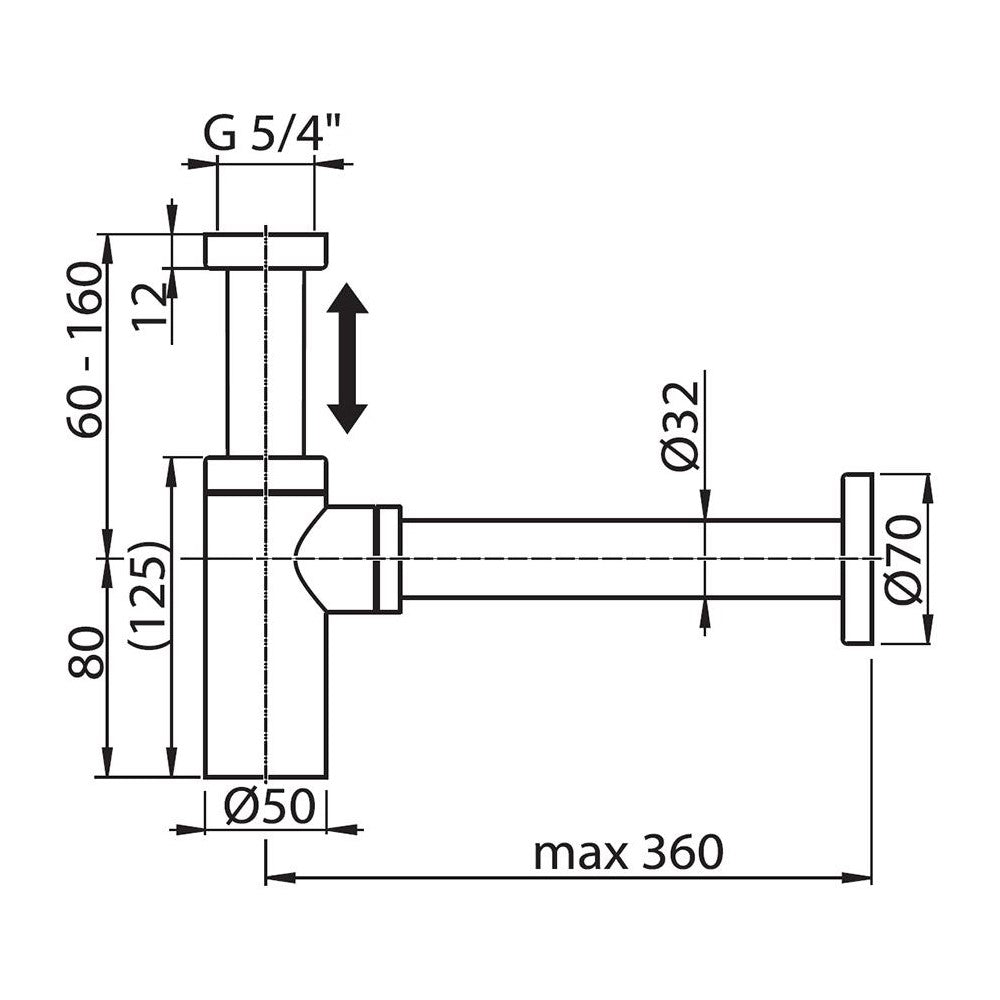 X01747 Ravak sifon za umivalnik spodnji del črni