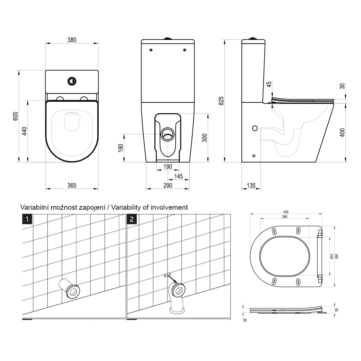 X01872 Ravak Elegant talna brezrobna WC školjka monoblok z WC desko s počasnim zapiranjem