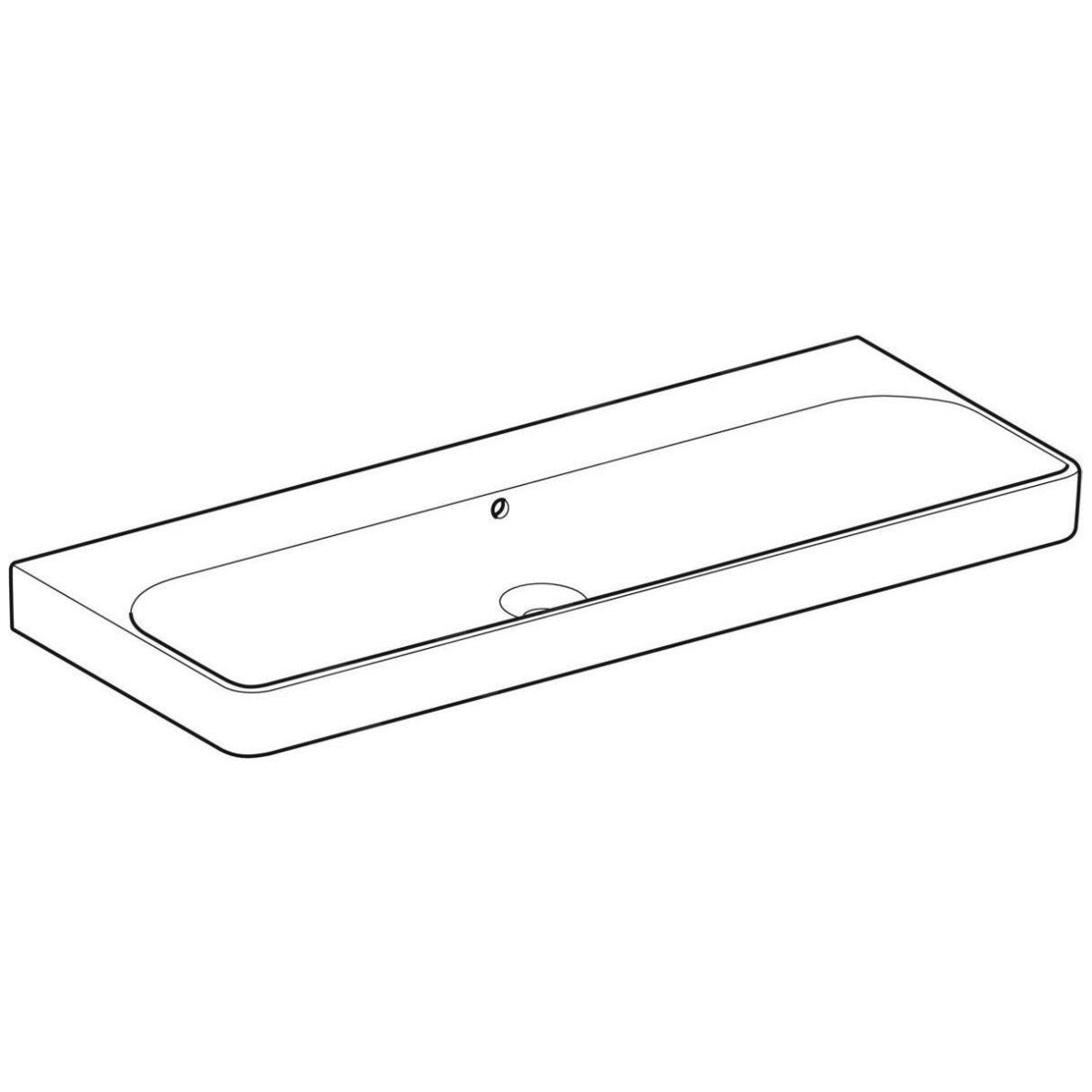 500.225.01.1 Geberit Smyle Square 120 x 48 cm keramični umivalnik brez odprtine za armaturo
