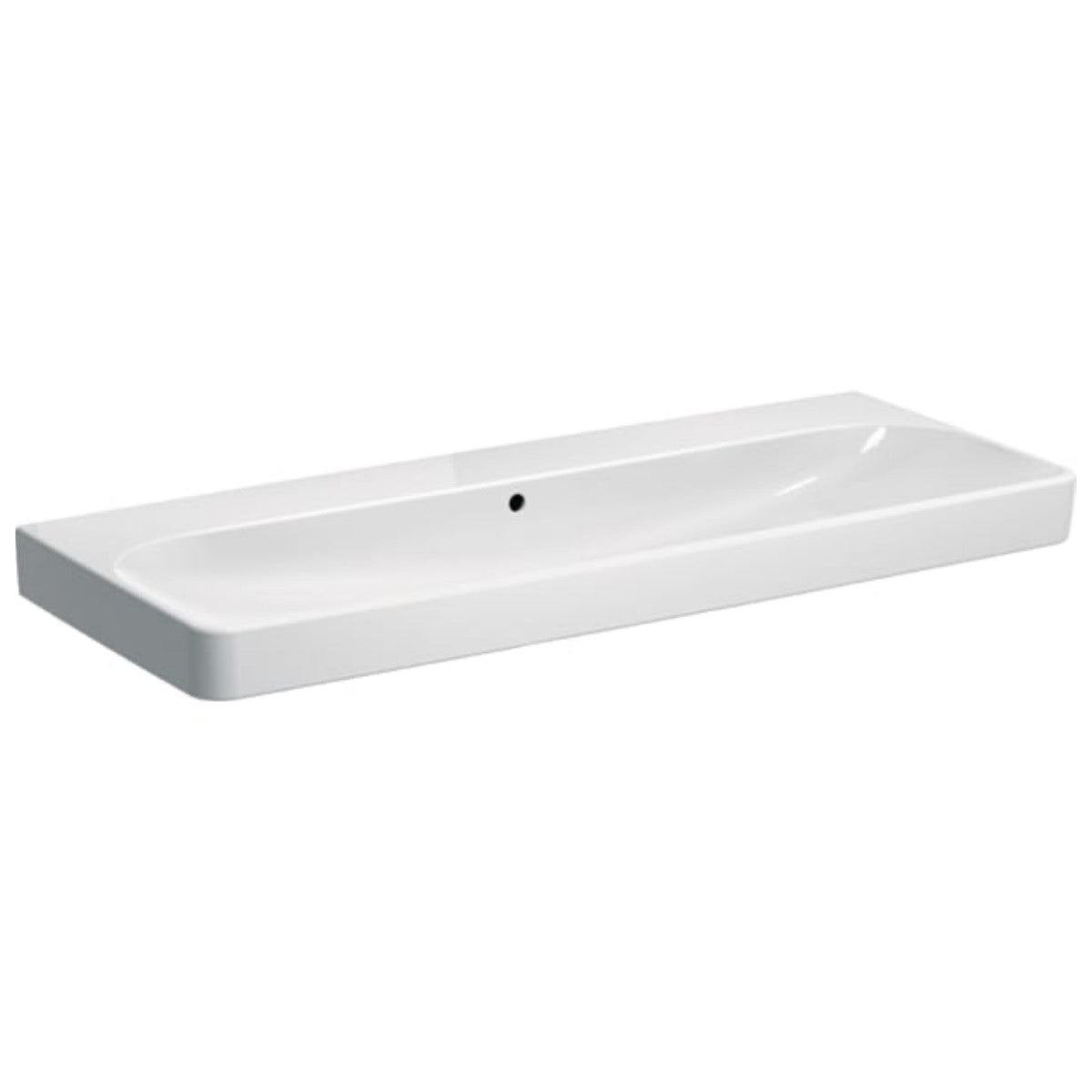 500.225.01.1 Geberit Smyle Square 120 x 48 cm keramični umivalnik brez odprtine za armaturo
