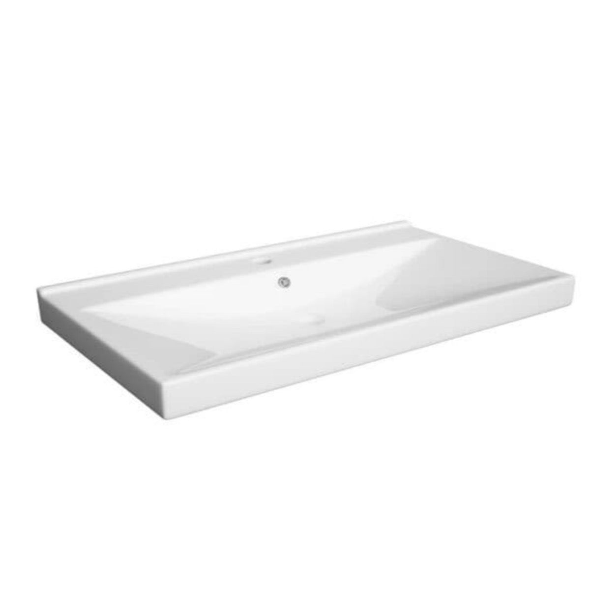 VERSO80 Naturel Verso 81,5 x 46,5 cm vgradni keramični umivalnik z odprtino za armaturo