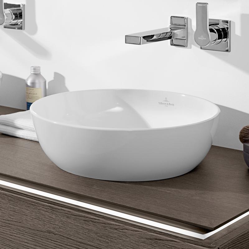 41794301 Villeroy & Boch 43 x 43 cm okrogli nadpultni keramični umivalnik
