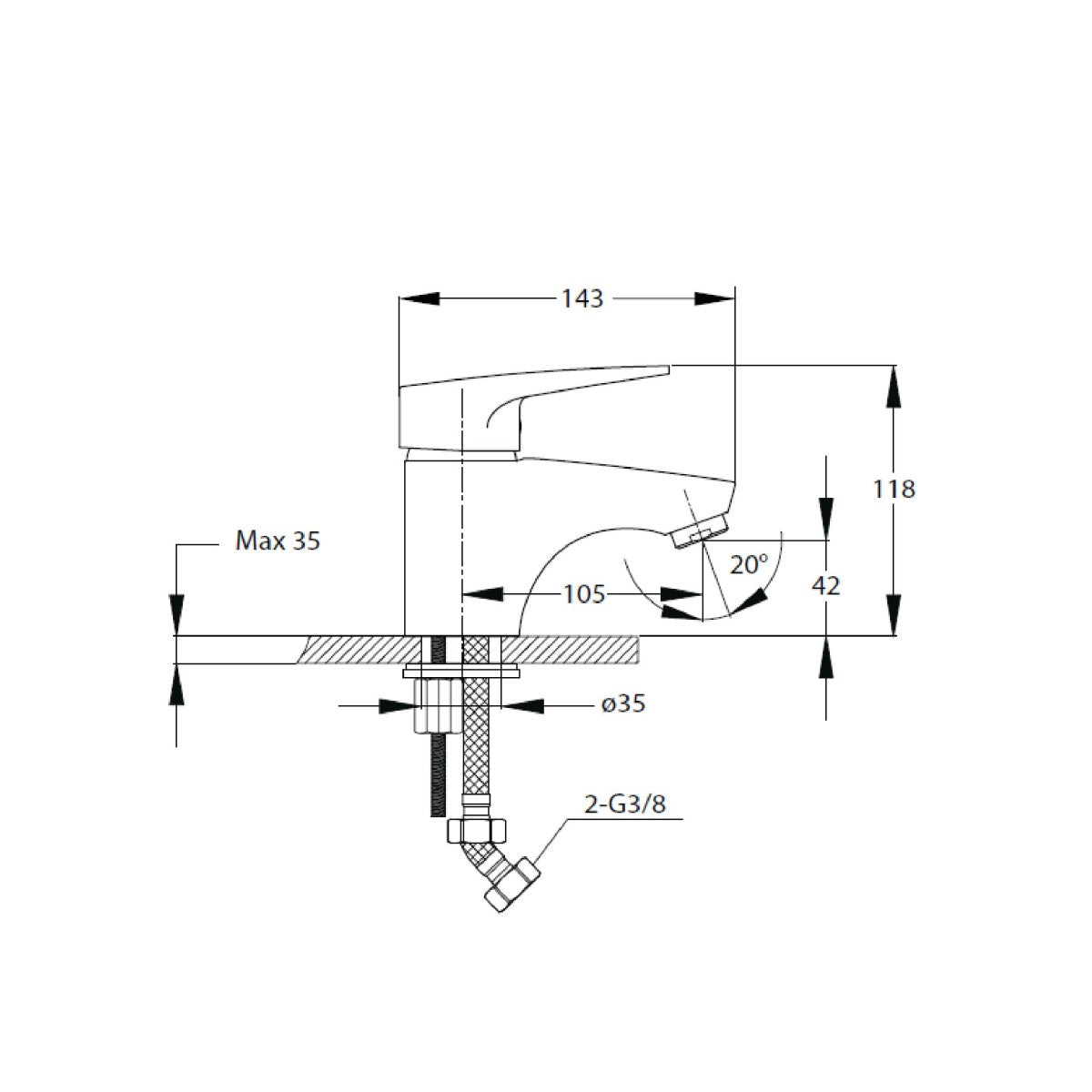 Armature-LA271 Optima Lavela armatura za umivalnik -KOPALNICA-ONLINE.SI