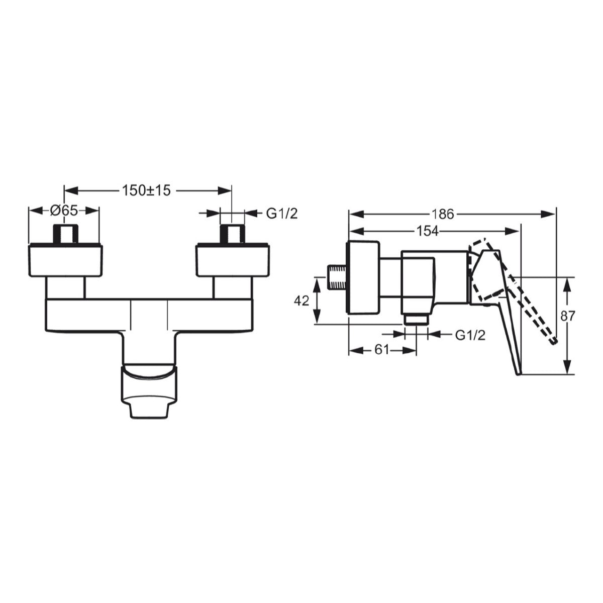 Armature 09670183 Hansa Twist stenska armatura za tuš | KOPALNICA-ONLINE.SI