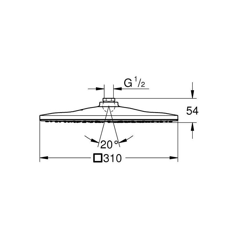 26568000 Grohe Rainshower Mono 310 Cube nadglavna prha