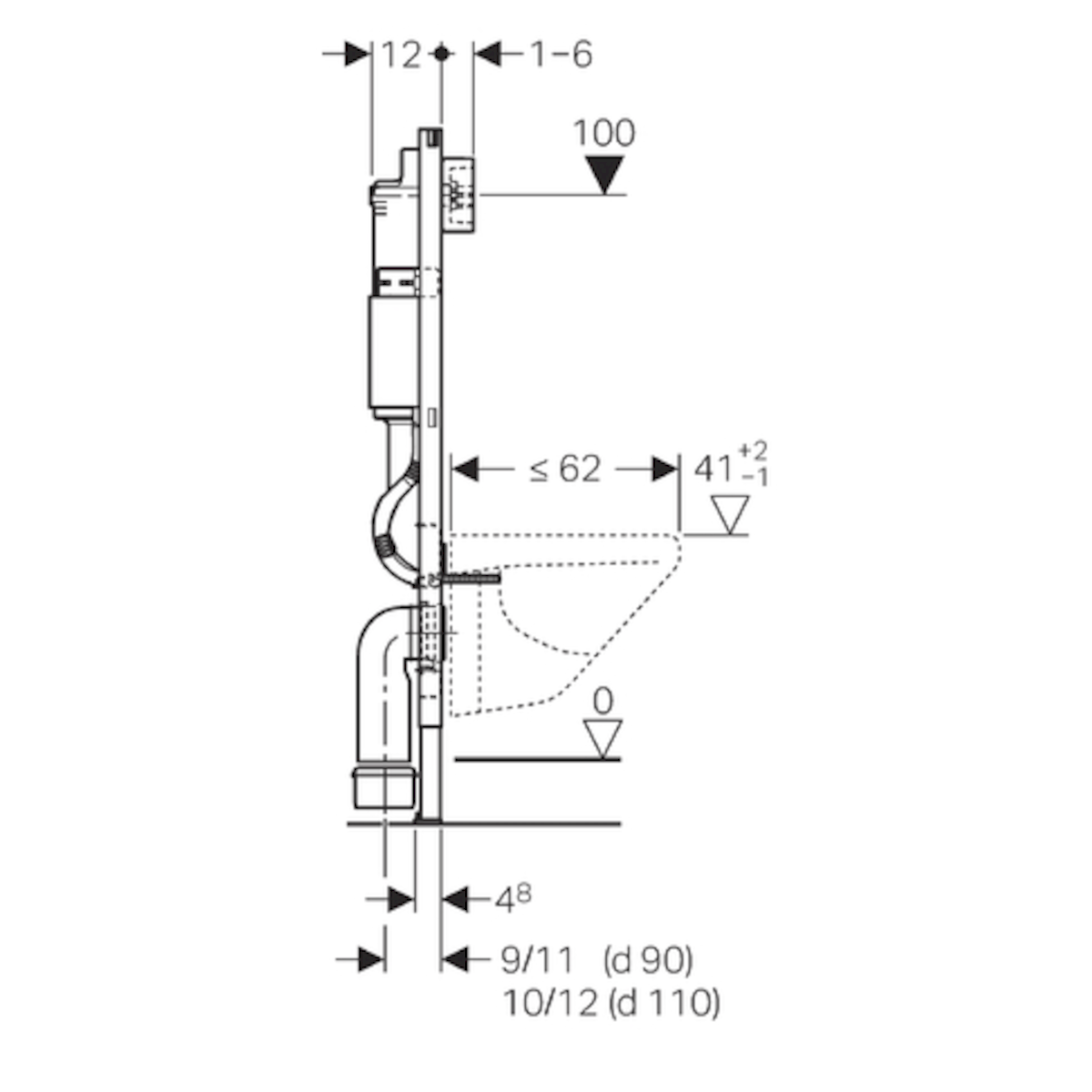 Podometni splakovalniki 111.153.00.1 Geberit Duofix Delta podometni splakovalnik za WC školjko | KOPALNICA-ONLINE.SI