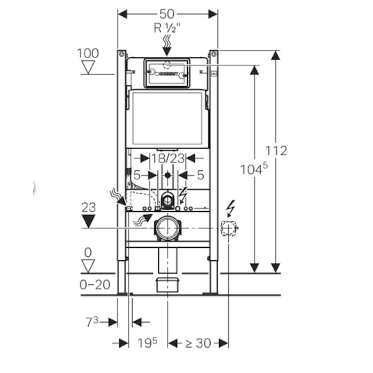 Podometni splakovalniki 111.153.00.1 Geberit Duofix Delta podometni splakovalnik za WC školjko | KOPALNICA-ONLINE.SI