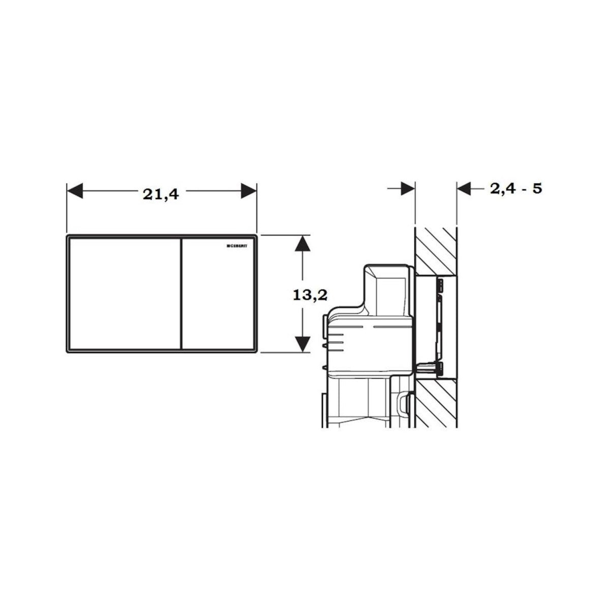 Geberit Sigma60 aktivirna tipka