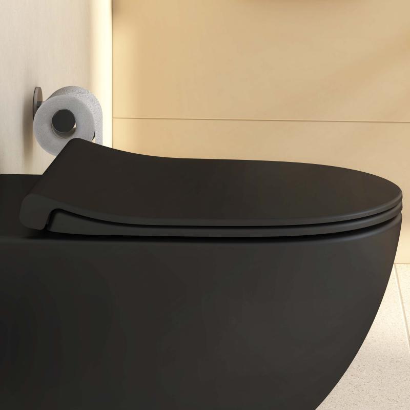 120-083R009 Vitra Sento črna WC deska z mat zaključkom s počasnim zapiranjem "Soft Close" | KOPALNICA-ONLINE.SI