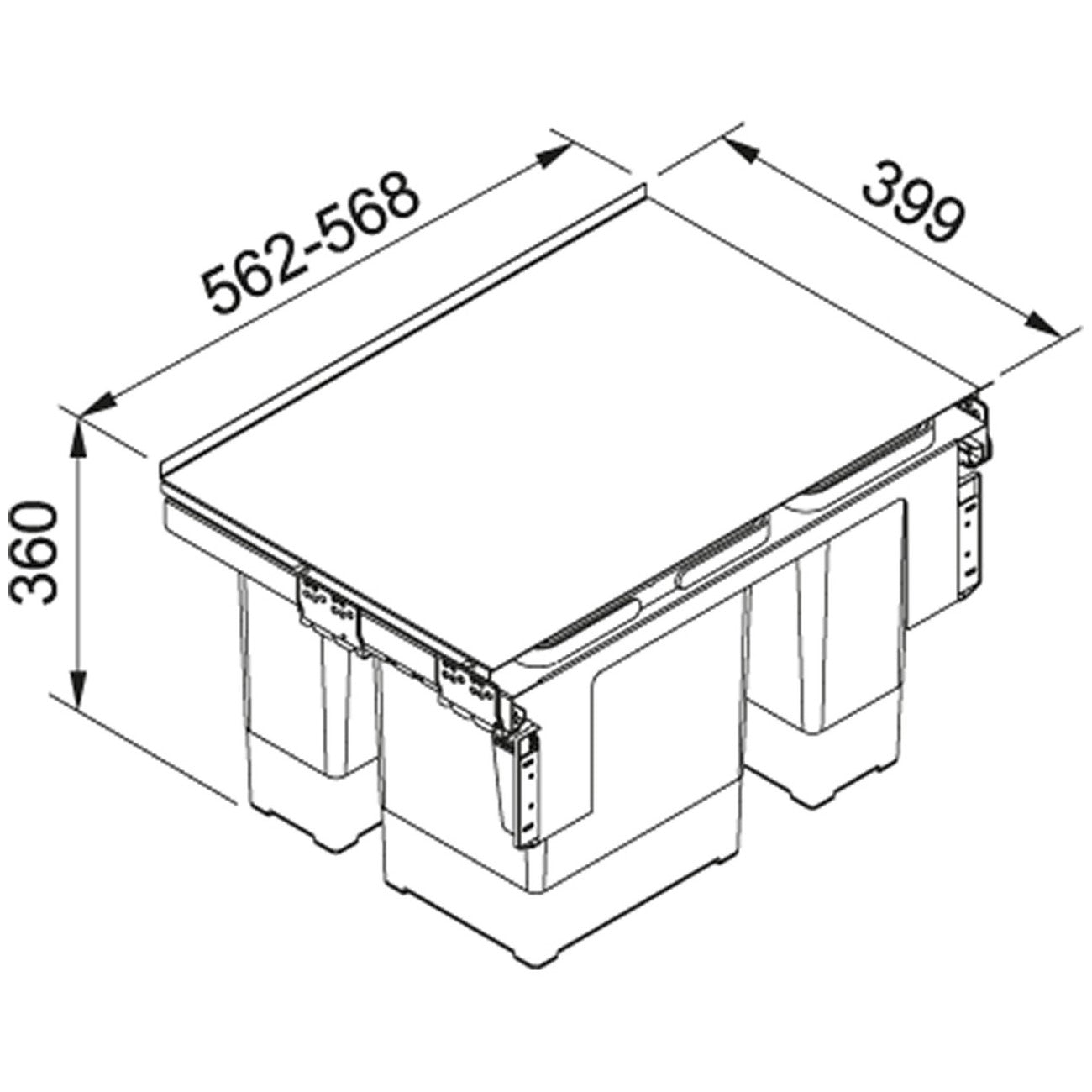 Sorterji odpadkov 121.0200.680 Franke Sorter Garbo 60/3 sorter odpadkov | KOPALNICA-ONLINE.SI