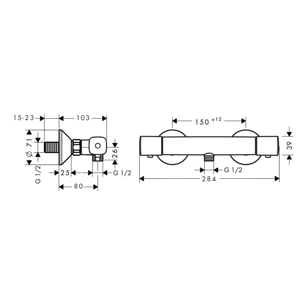 Armature 13122000 Hansgrohe Ecostat termostatska armatura za tuš | KOPALNICA-ONLINE.SI