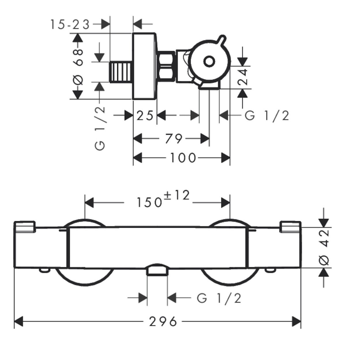 Armature 13211000 Hansgrohe Ecostat termostatska armatura za tuš | KOPALNICA-ONLINE.SI