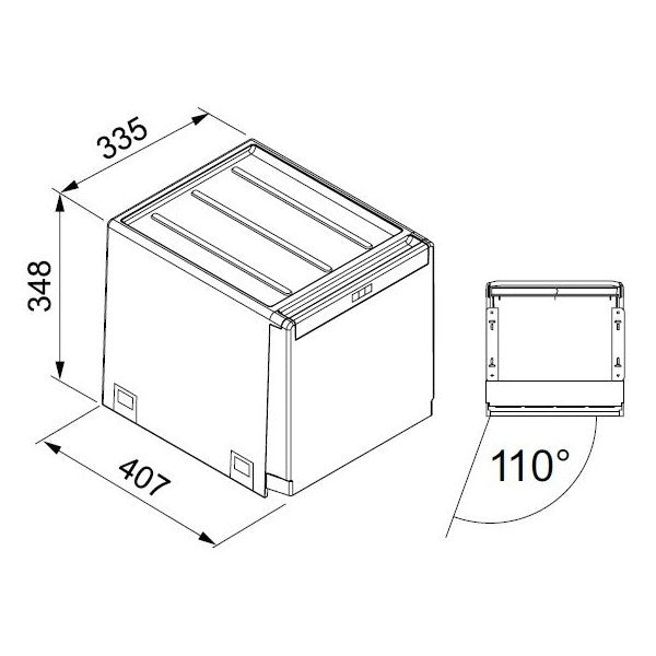 Sorterji odpadkov 134.0039.330 Franke Sorter Cube 40 2 x 14l sorter odpadkov | KOPALNICA-ONLINE.SI