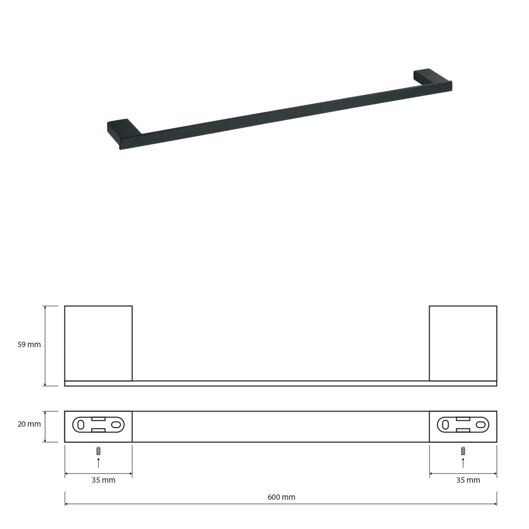 Kopalniški dodatki 135004040 Bemeta Nero držalo za brisače | KOPALNICA-ONLINE.SI