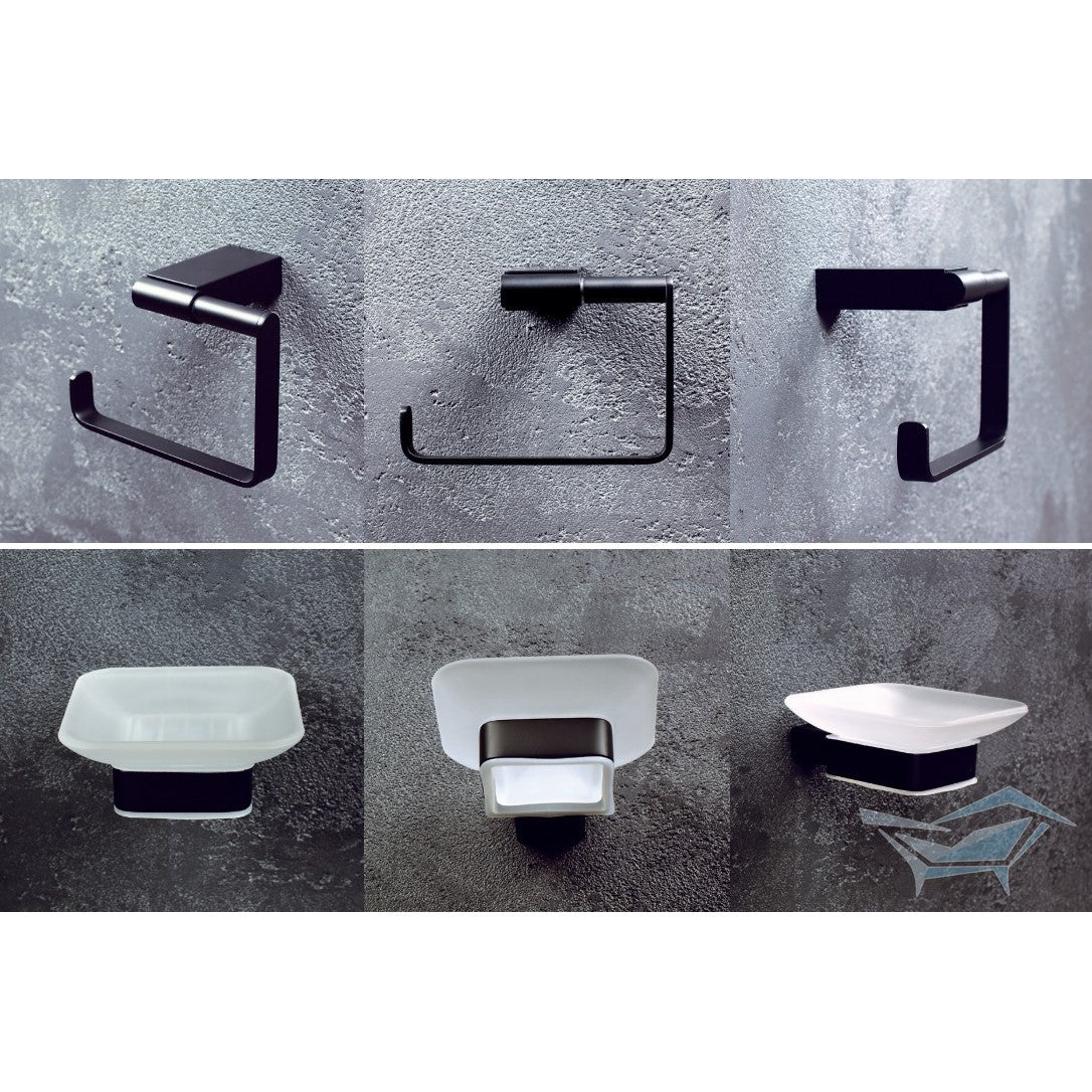 Kopalniški dodatki 135008020 Bemeta Nero posoda za milo | KOPALNICA-ONLINE.SI