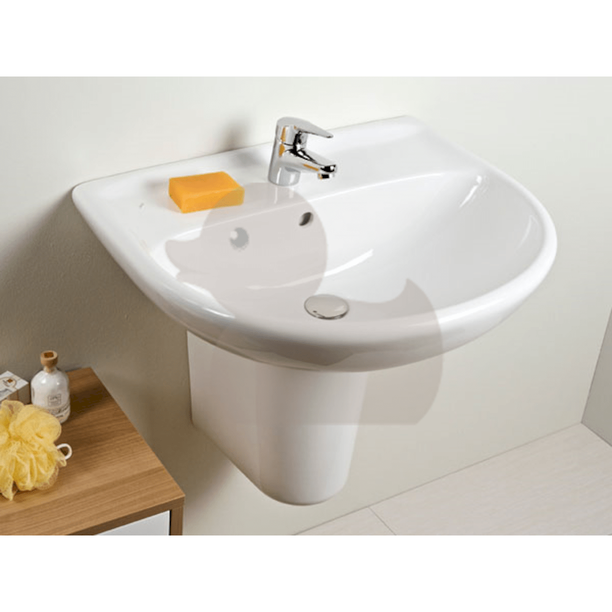 H8143810001041 Jika Lyra Plus 50 x 41 cm stenski keramični umivalnik z odprtino za armaturo
