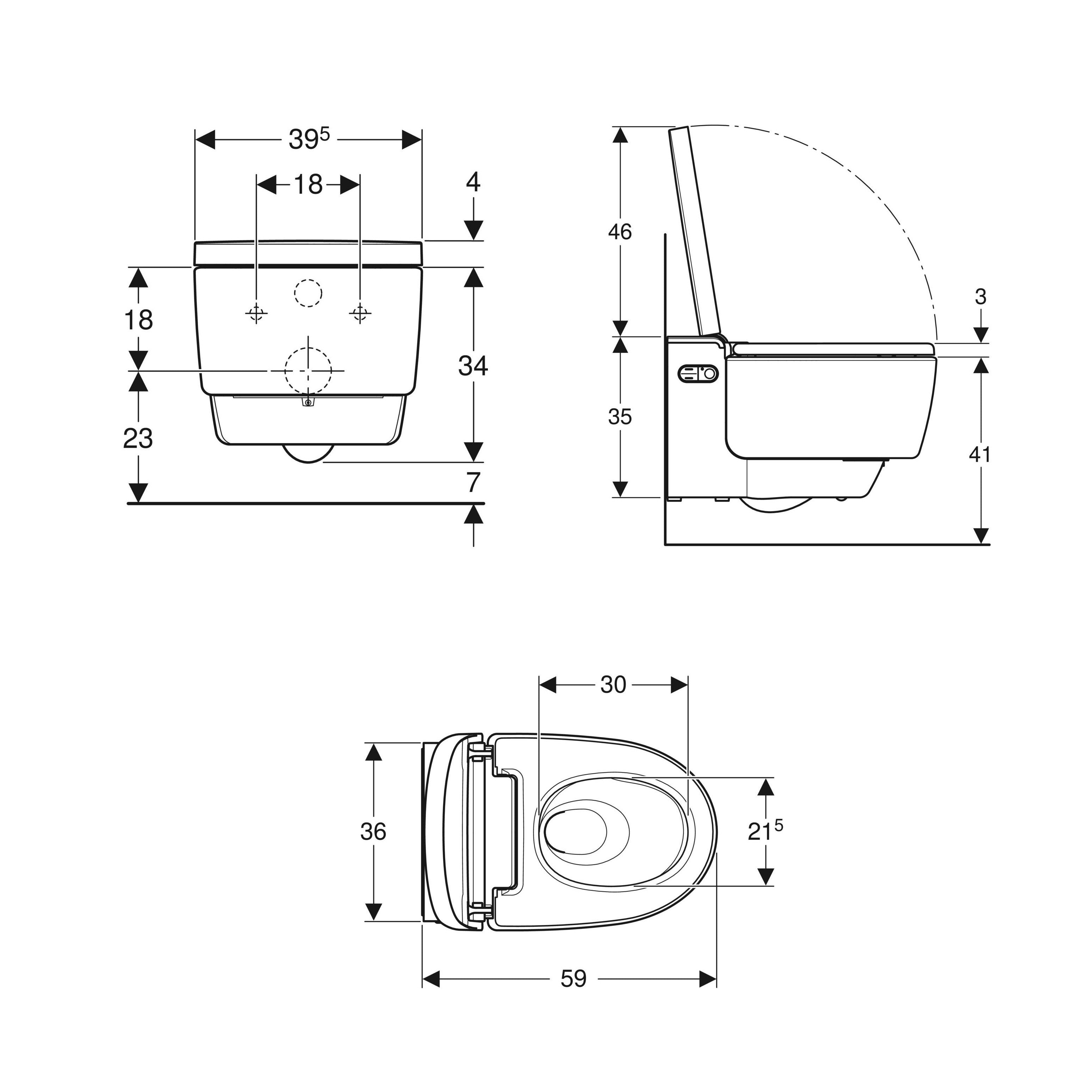 WC školjke 146.212.11.1 Geberit Aqua Clean Mera Comfort higijenska brezrobna viseča WC školjka (146.213.11.1) | KOPALNICA-ONLINE.SI