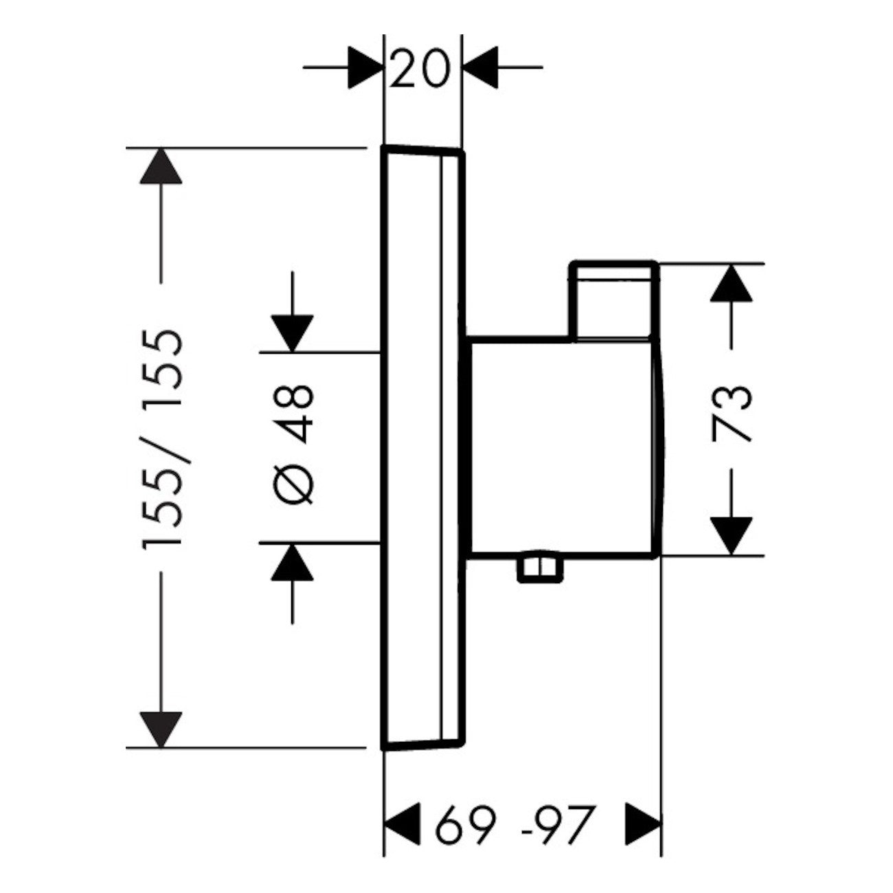 Armature 15760000 Hansgrohe ShowerSelect HighFlow termostatska pokrivna plošča | KOPALNICA-ONLINE.SI