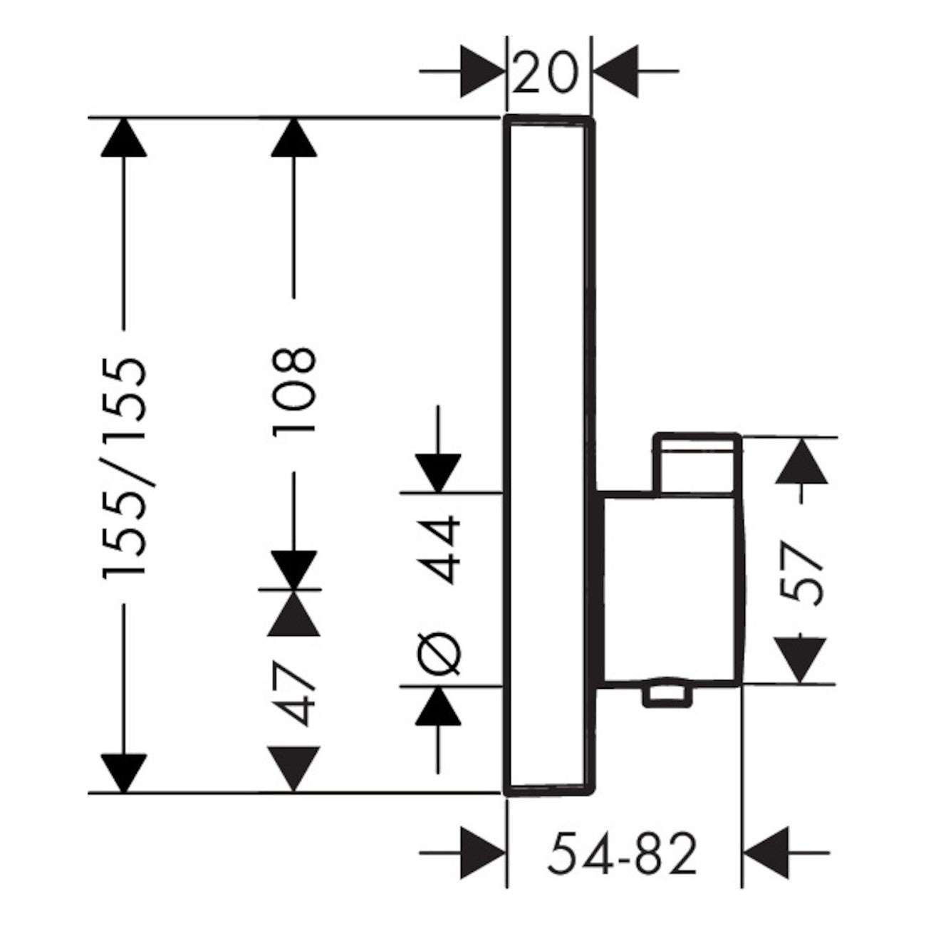 Armature 15763000 Hansgrohe Showerselect termostatska pokrivna plošča | KOPALNICA-ONLINE.SI