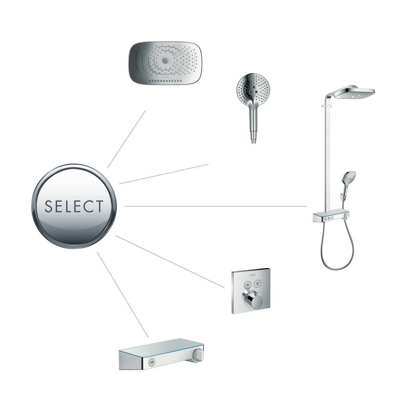 Armature 15763670 Hansgrohe Showerselect termostatska pokrivna plošča črna | KOPALNICA-ONLINE.SI