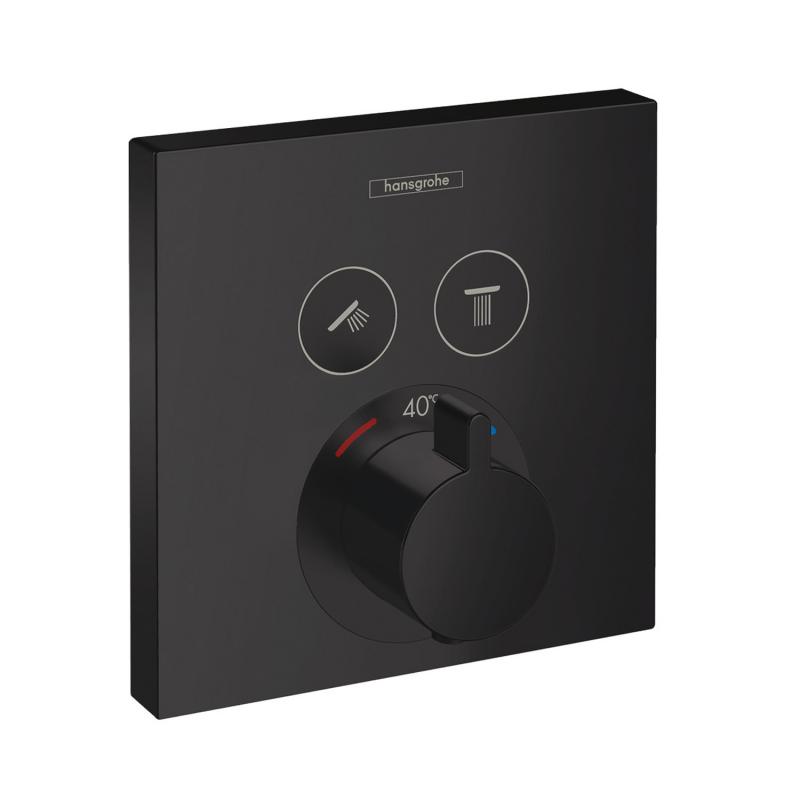 Armature 15763670 Hansgrohe Showerselect termostatska pokrivna plošča črna | KOPALNICA-ONLINE.SI