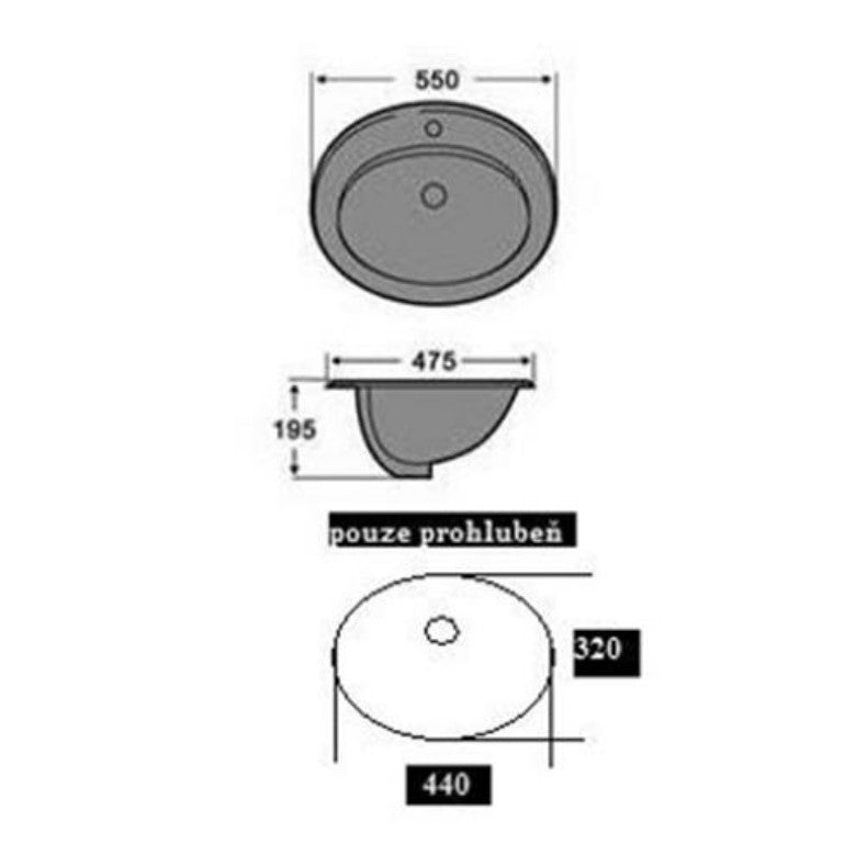 Umivalniki 1690NEW Multi Eur 55 x 47,5 cm vgradni umivalnik z odprtino za armaturo | KOPALNICA-ONLINE.SI