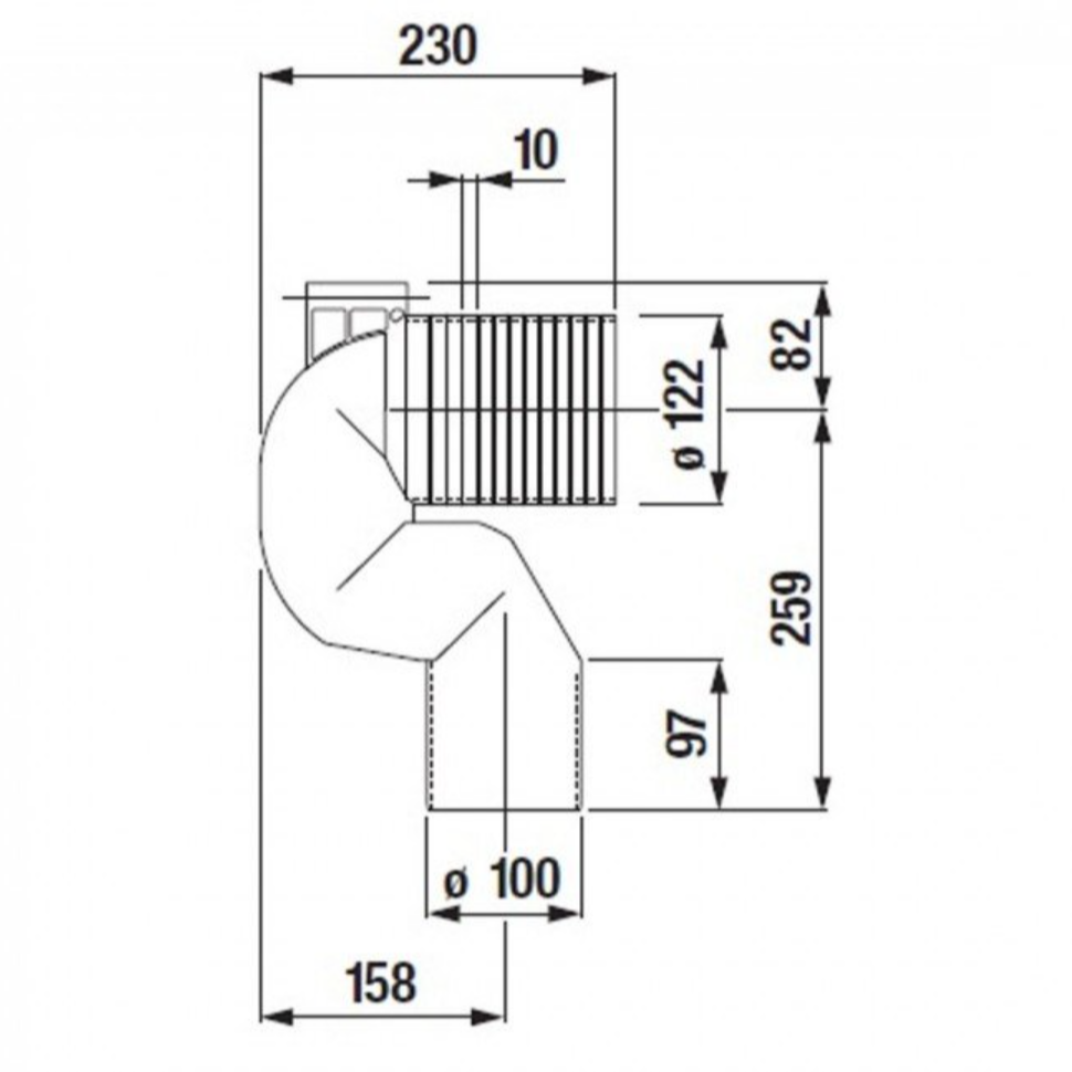 H8990250000001 Laufen priključno koleno za WC školjko