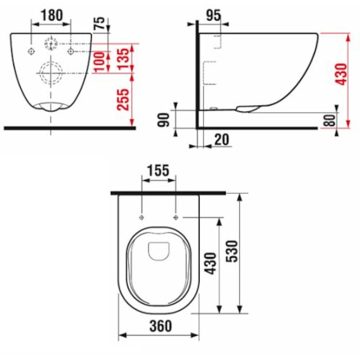 H8207141000001 Jika Mio Perla viseča brezrobna WC školjka