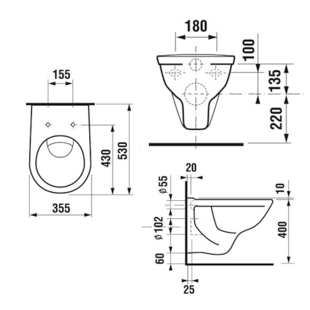 H8213770000001 Jika Dino viseča brezrobna WC školjka