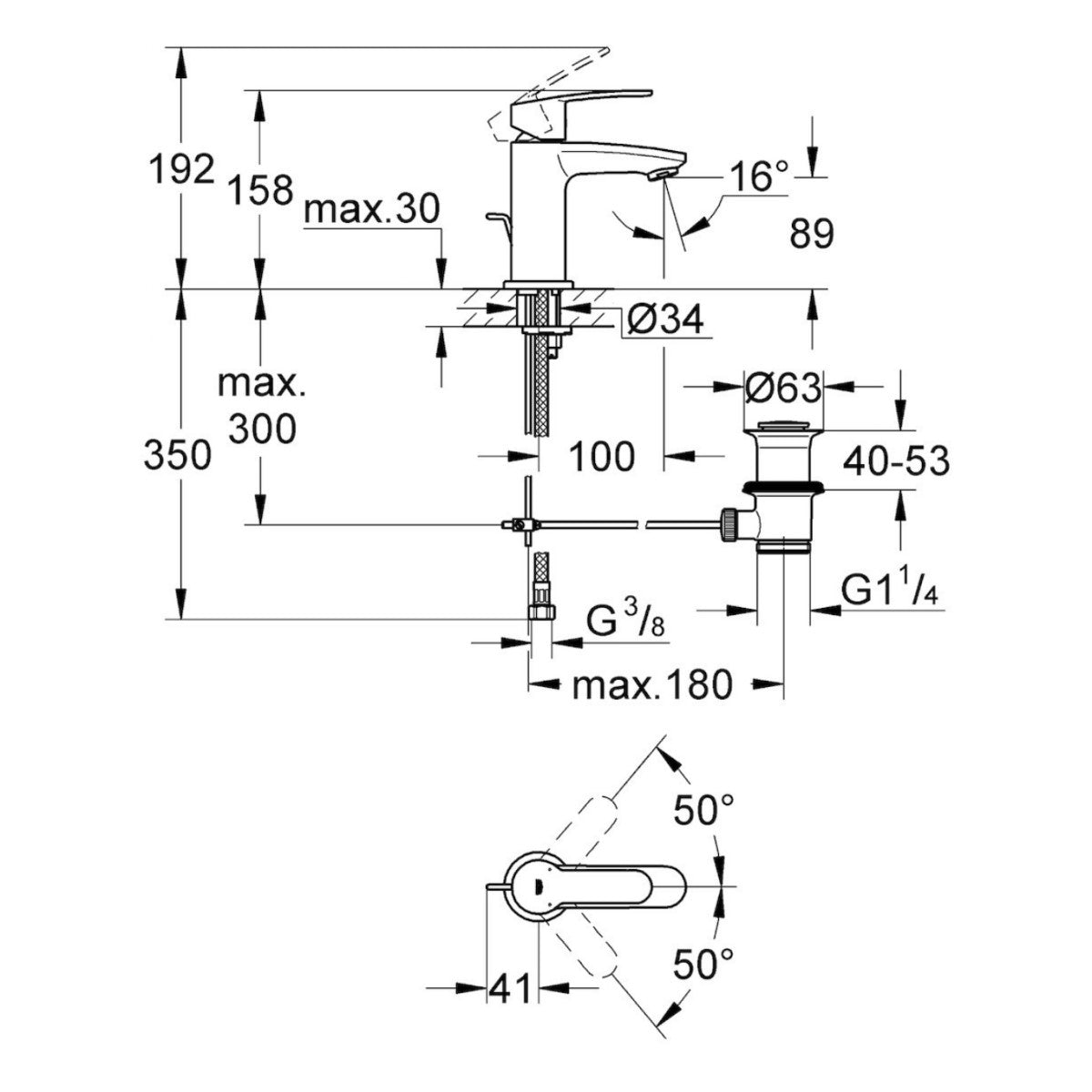 Armature 23037002 Grohe Eurostyle Cosmopolitan armatura za umivalnik | KOPALNICA-ONLINE.SI