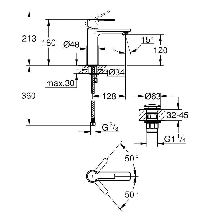Armature 23106001 Grohe Lineare armatura za umivalnik | KOPALNICA-ONLINE.SI