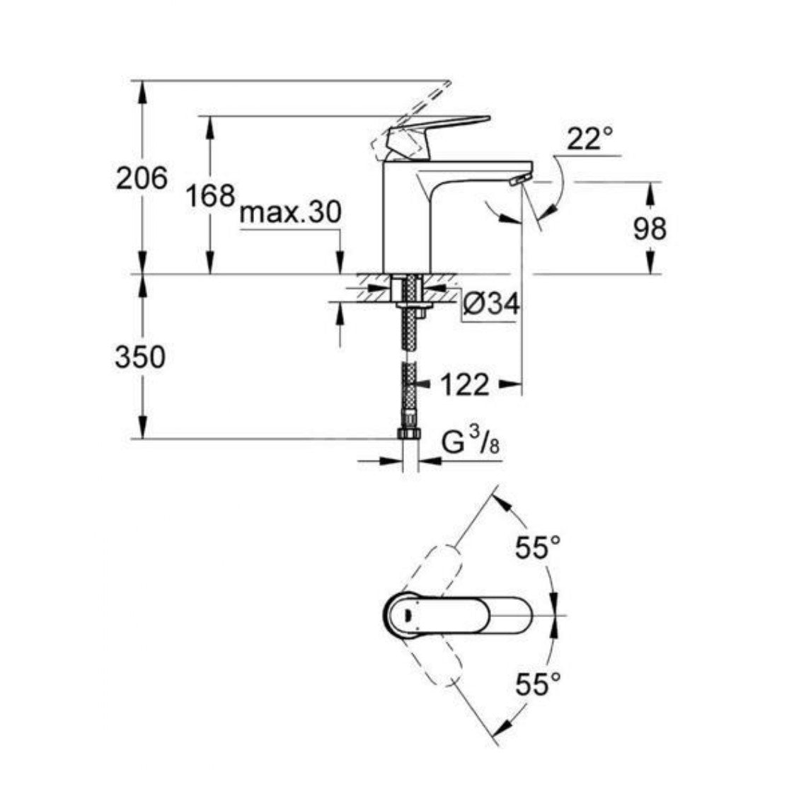 Armature 23327000 Grohe Eurosmart Cosmopolitan armatura za umivalnik | KOPALNICA-ONLINE.SI