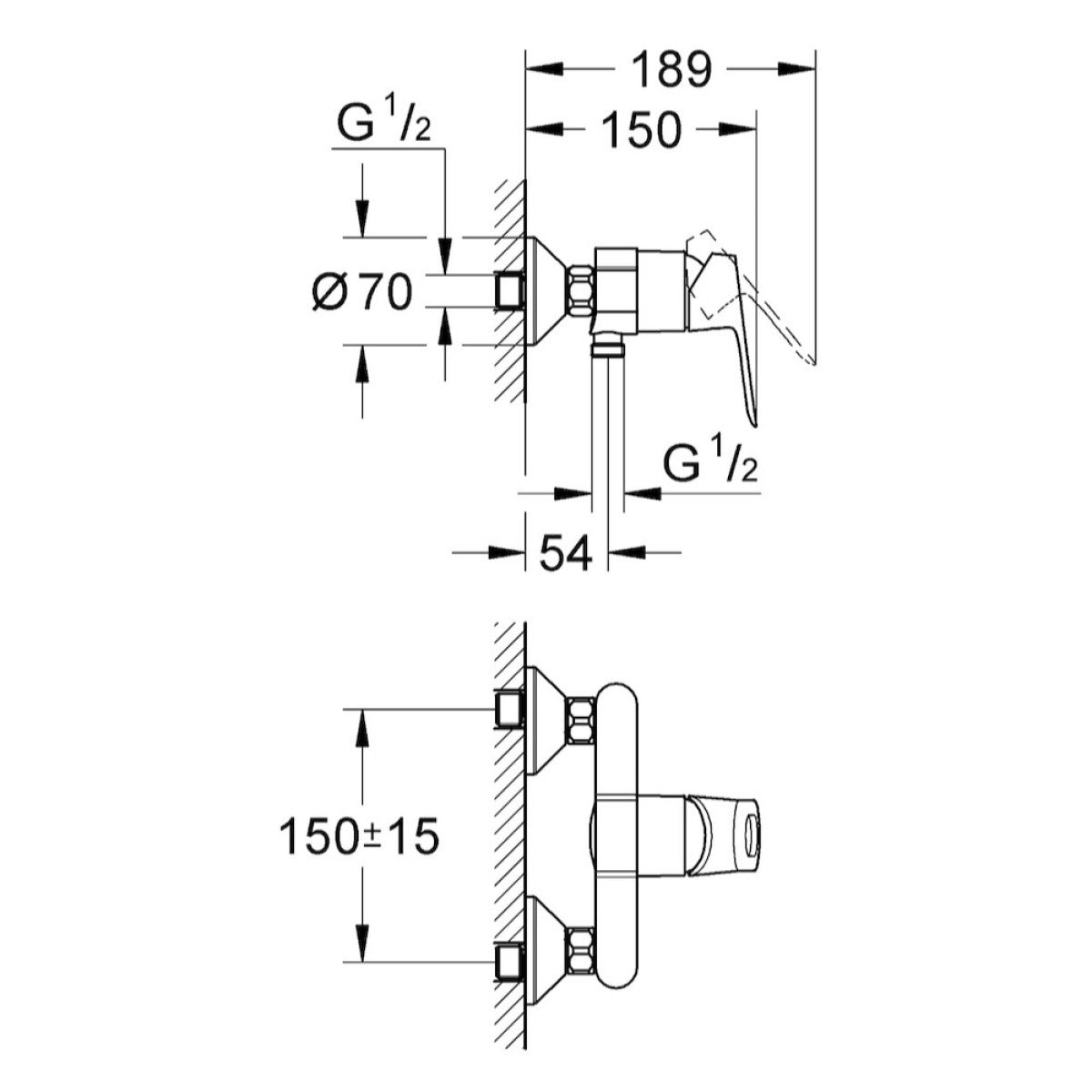 Armature 23340000 Grohe Loop stenska armatura za tuš | KOPALNICA-ONLINE.SI